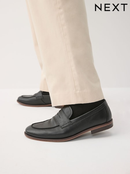 Black Standard Fit Saddle Loafers (F34039) | €44
