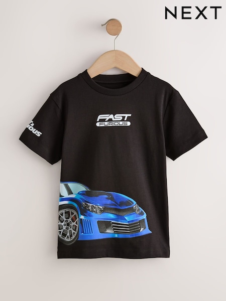 أسود - Fast And Furious Short Sleeve T-Shirt (3-16yrs) (F34097) | ‏79 ر.ق. - ‏94 ر.ق.