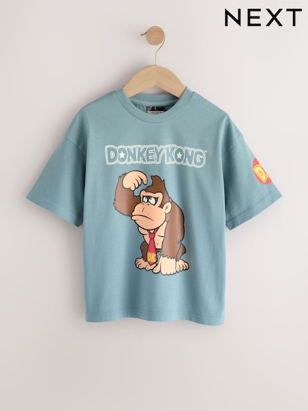 Blue Donkey Kong Print Mario Gaming T-Shirt (3-16yrs) (F34106) | €17 - €21