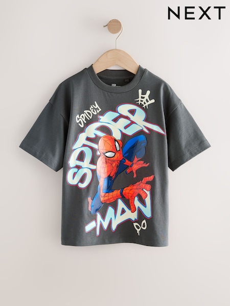 Spiderman Charcoal Grey Gel Marvel Superhero Short Sleeve T-Shirt (3-16yrs) (F34117) | AZN 32 - AZN 40