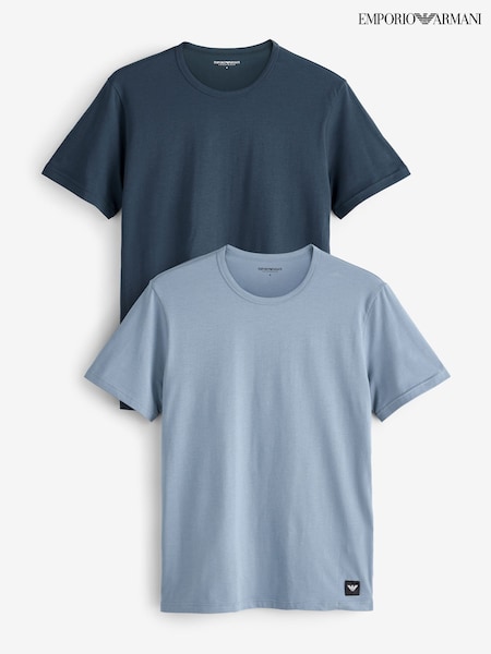 Emporio Armani Regular Fit Logo T-Shirts 2 Pack (F34127) | R$ 590