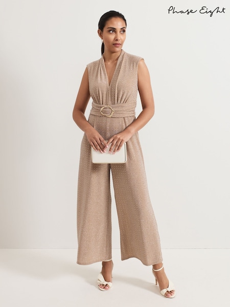 Phase Eight Brown Petite Brea Jumpsuit (F34133) | €203