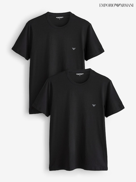 Emporio Armani Regular Fit Logo T-Shirts 2 Pack (F34135) | R$ 590
