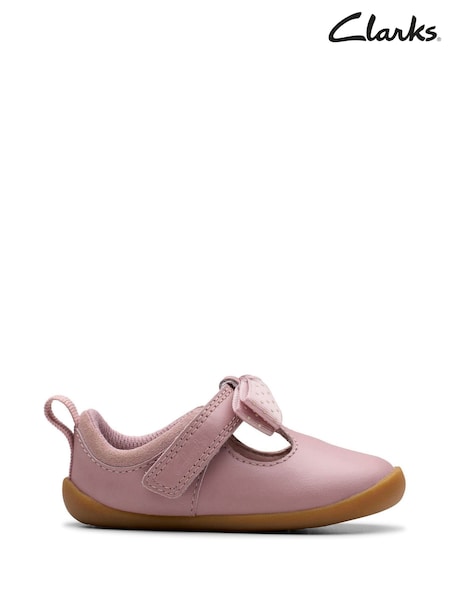 Clarks Pink Extra Wide Fit (H) Toddler Roamer Trim Shoes (F34191) | €37