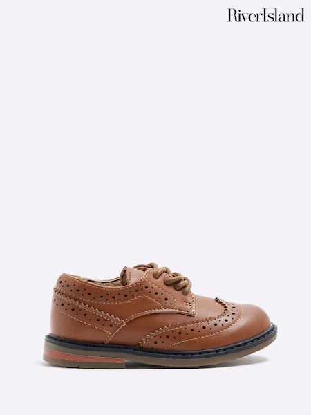 River Island Brown Boys Brogue Shoes (F34201) | 119 QAR