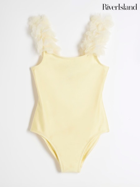 River Island Buttermilk Yellow Girls 3D Flower Swimsuit (F34206) | 1,202 UAH