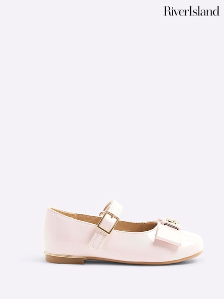 River Island Pink Girls Bow Ballet Shoes (F34217) | €29