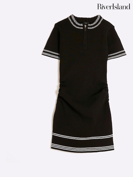 River Island Black Girls Tipped Zip Martini Dress (F34219) | €34