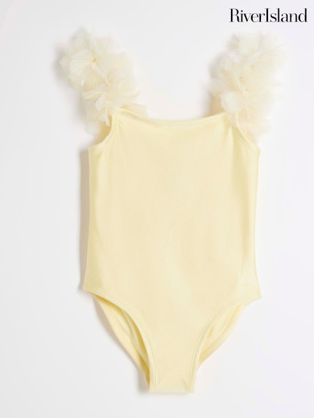 River Island Yellow Girls 3D Flower Swimsuit (F34223) | kr257