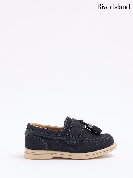 River Island Blue Boys Suedette Tassel Loafers (F34229) | €34
