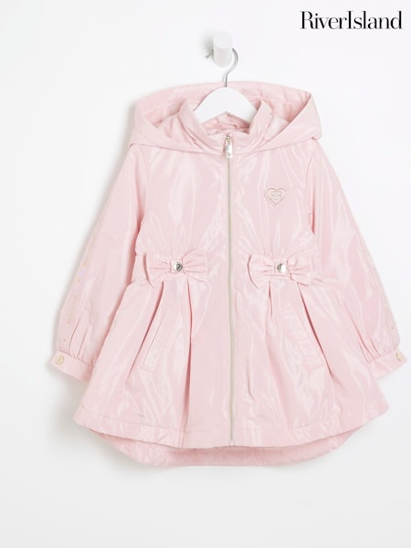 وردي - River Island Girls Cinched Frill Raincoat (F34251) | ‏210 د.إ.‏
