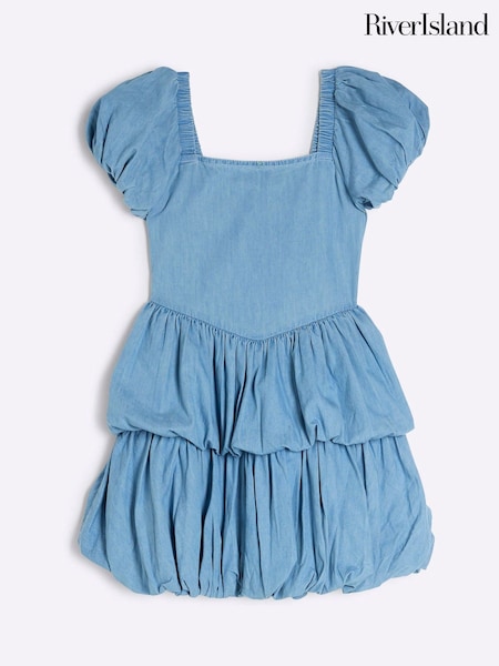 River Island Blue Girls Ballon Hem Dress (F34272) | €34