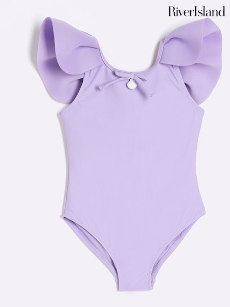 River Island Lilac Girls Shell Charm Swimsuit (F34286) | €22.50