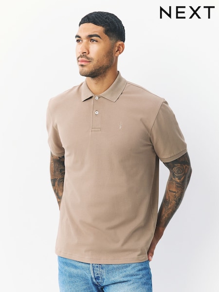 Neutral Regular Fit Short Sleeve Pique Polo Shirt (F34325) | €24