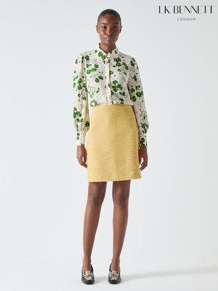 Lk Bennett Varley Cotton Blend Tweed Mini Skirt (F34339) | €235