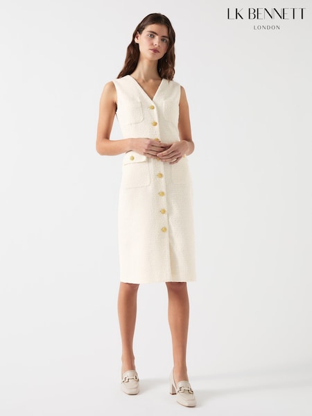 LK Bennett Cream Vita Blend Tweed Sleeveless Dress (F34344) | 23,972 UAH