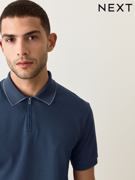 Azul marino - Regular Fit Short Sleeve Tipped Polo Shirt (F34357) | 37 €