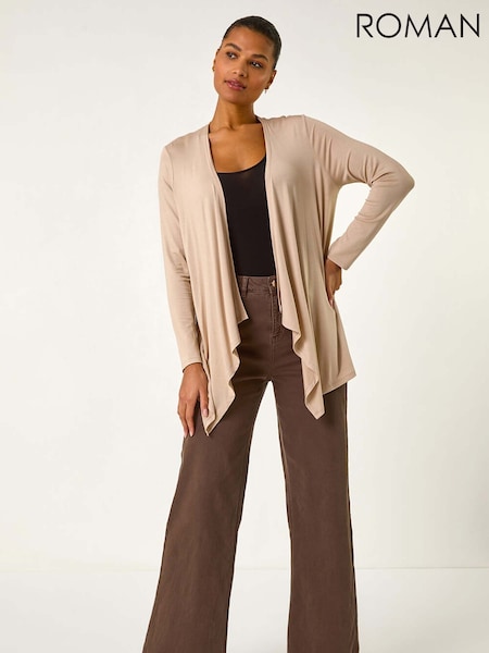 Roman Waterfall Front Jersey Knit Cardigan (F34390) | 45 €