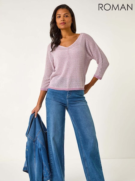 Roman Stitch Detail Knit Jumper (F34402) | €57