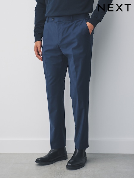 Navy Slim Fit Wool Blend Motionflex Suit Trousers (F34464) | €69