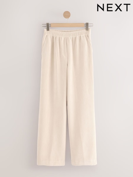 Ecru Wide Leg Soft Cord Trousers (F34498) | R$ 250