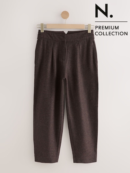 Morado ciruela - N. Premium Barrel Leg Trousers With Wool (F34557) | 90 €