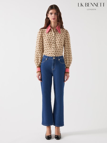 LK Bennett Yellow Sonya Multi Silk Horse Silouette Blouse (F34573) | 14,960 UAH