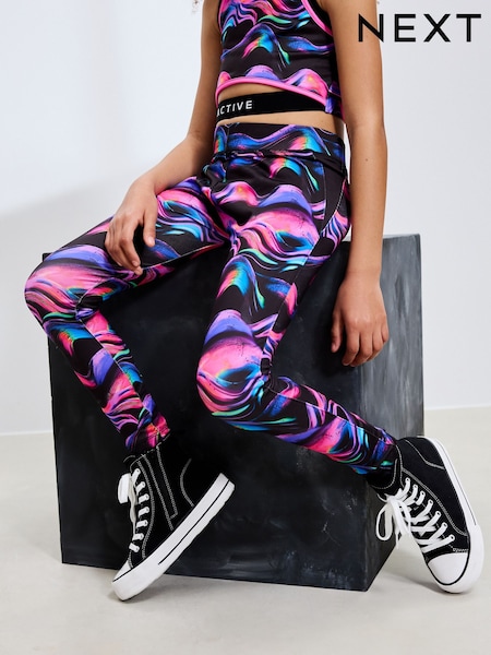 Black Multi Wave - Sports Leggings (3-16yrs) (F34621) | 14 € - 21 €