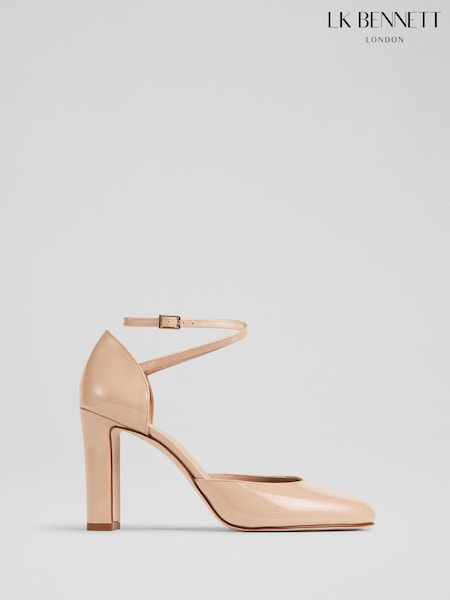 LK Bennett Adaline Patent Ankle Cross Two Part Heels (F34693) | ‏1,655‏₪