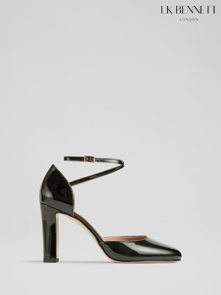 LK Bennett Adaline Patent Ankle Cross Two Part Heels (F34694) | ‏1,655‏₪