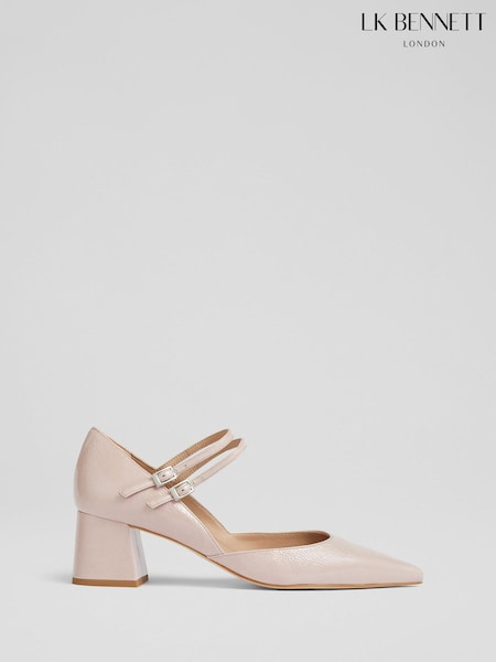 LK Bennett Savannah Crinkled Patent Double Strap Pointed Courts (F34705) | € 394