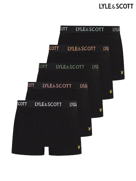 Lyle & Scott Black Miller Underwear Trunks 5 Pack (F34771) | ₪241