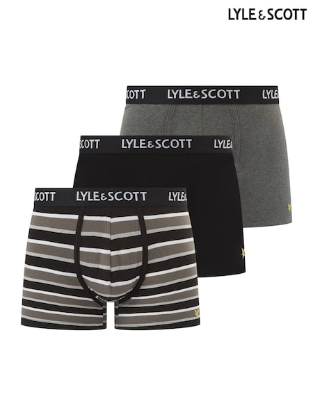 Lyle & Scott Black Ethan Premium Underwear Trunks 3 Pack (F34772) | €48