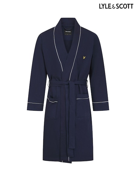 Lyle & Scott Blue Kobe Kimono Robe (F34778) | 478 SAR