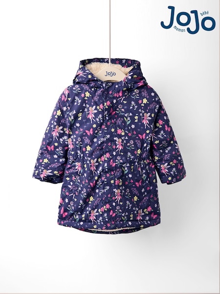JoJo Maman Bébé Navy Fairy Borg Lined Parka (F34872) | €74 - €80