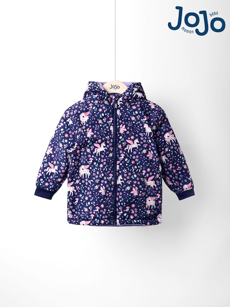 JoJo Maman Bébé Purple Reversible Fleece Lined Jacket (F34879) | AED230 - AED253