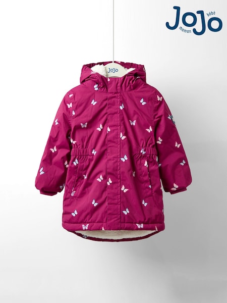 JoJo Maman Bébé Berry Butterfly Borg Lined Parka (F34881) | €74 - €80