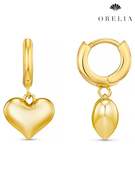 Orelia London Domed Heart Charm Huggie Hoops (F34923) | €17.50
