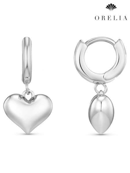 Orelia London Domed Heart Charm Huggie Hoops (F34926) | €14.50