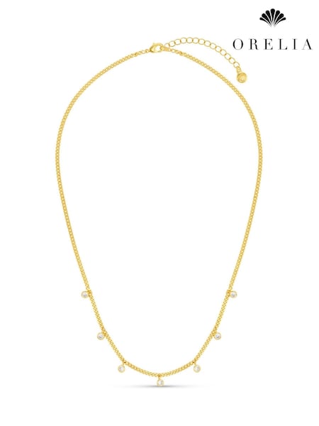Orelia London Gold Tone Multi Crystal Drop Necklace (F34931) | €37