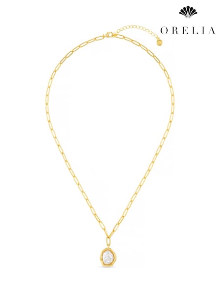 Orelia London Gold Tone Molten Pearl Pendant Necklace (F34935) | €37