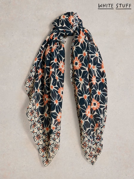 White Stuff Blue Mosaic Square Scarf (F34976) | €32
