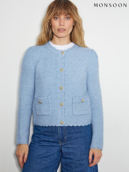 Monsoon Blue Suki Stitch Cardigan (F35103) | ₪327