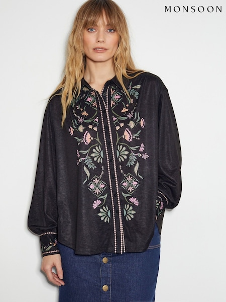 Monsoon Sabrina Ornate Floral Print Shirt (F35106) | 287 LEI