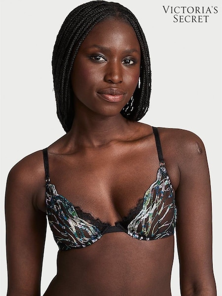 Victoria's Secret Black Unlined Demi Sequin Embroidery Bra (F35133) | €68