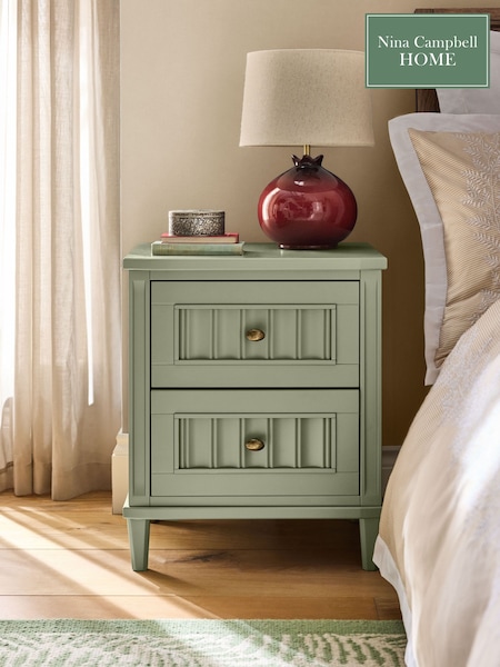 Nina Campbell Light Green Willis Bedside Table (F35204) | €441