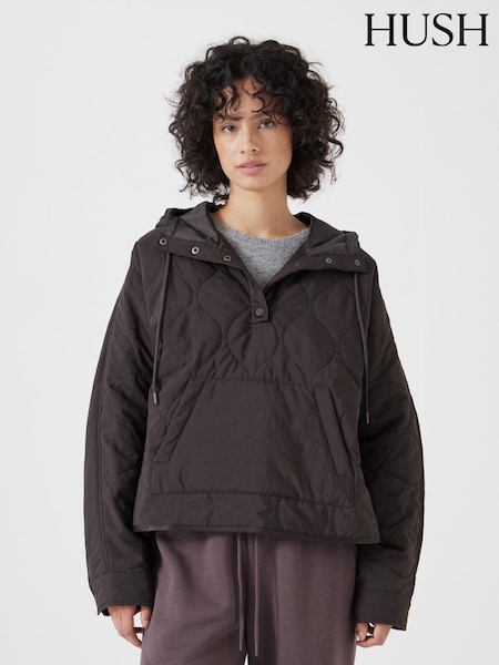 Hush Brown Briar Pop Over Puffer Jacket (F35215) | ₪805