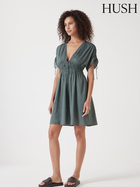 Hush Green Grace Cotton Blend Mini Dress (F35222) | €99