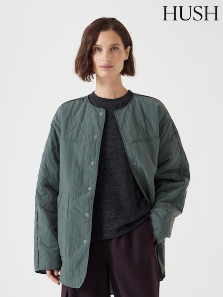 Hush Green Anya Reversible Quilted Liner Jacket (F35223) | ₪704