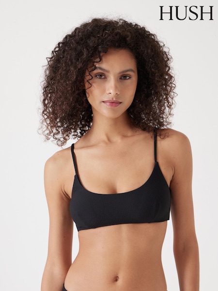 Hush Black Square Neck Texture Bikini Top (F35235) | AED291